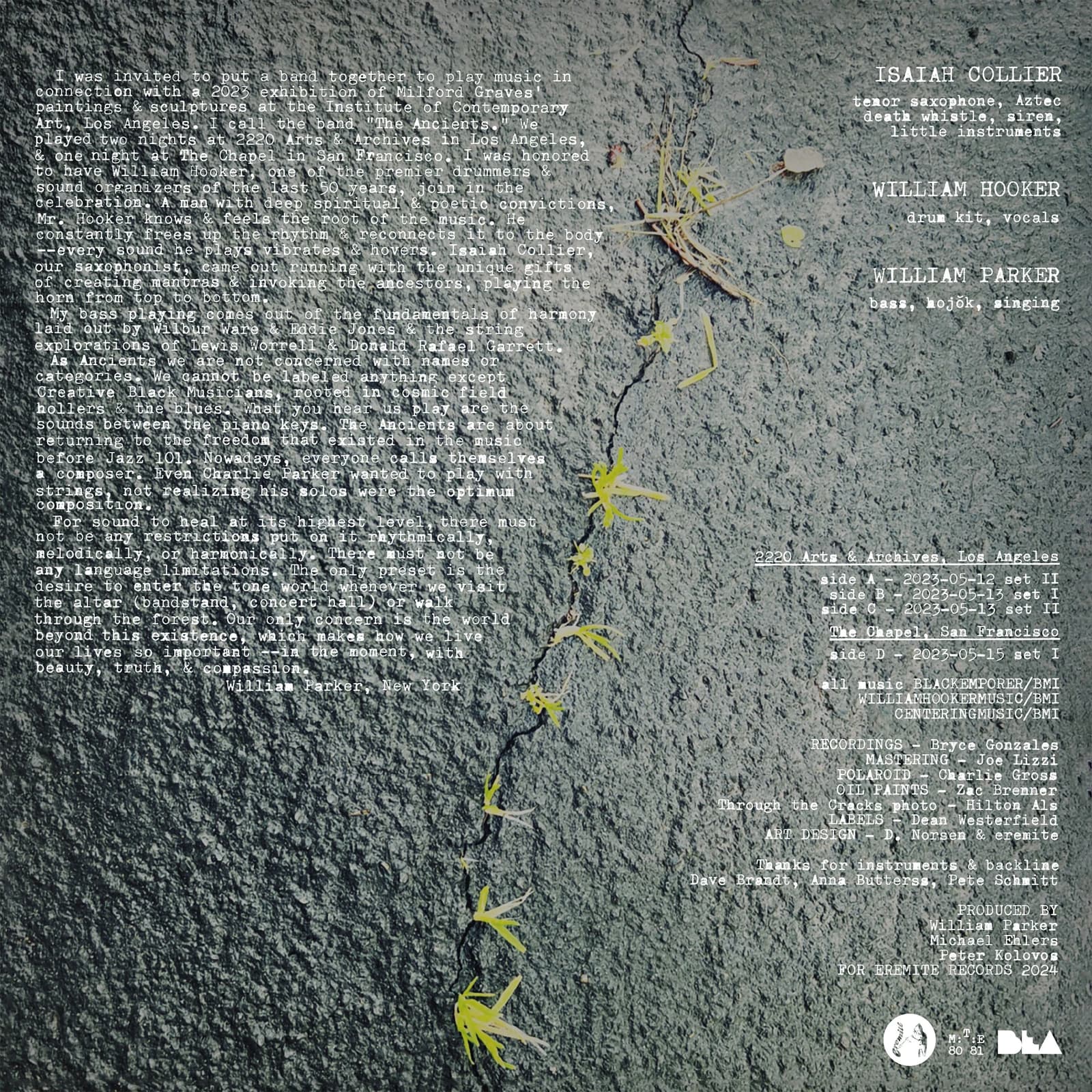 Isaiah Collier, William Hooker, William Parker - The Ancients