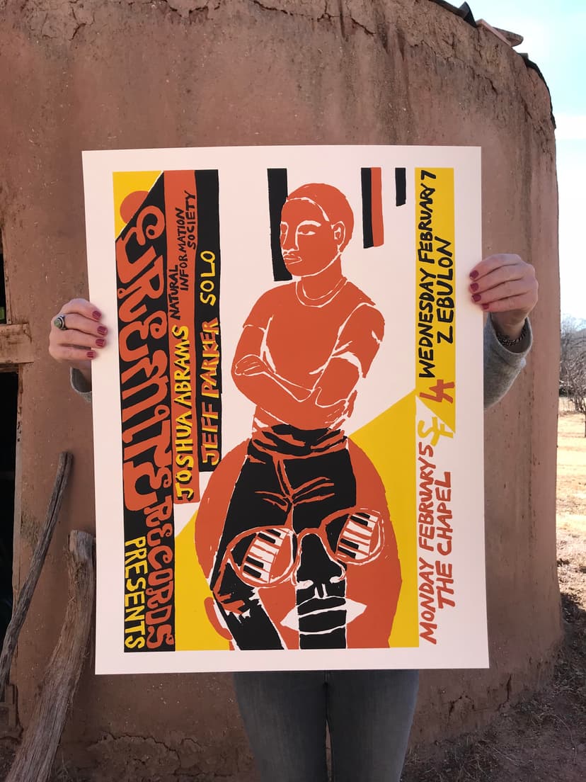 J.A.N.I.S. & Jeff Parker - screenprinted tour poster